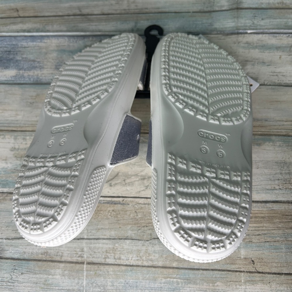 CROCS White Silver Glitter Double Strap Sandals - Picture 6 of 6